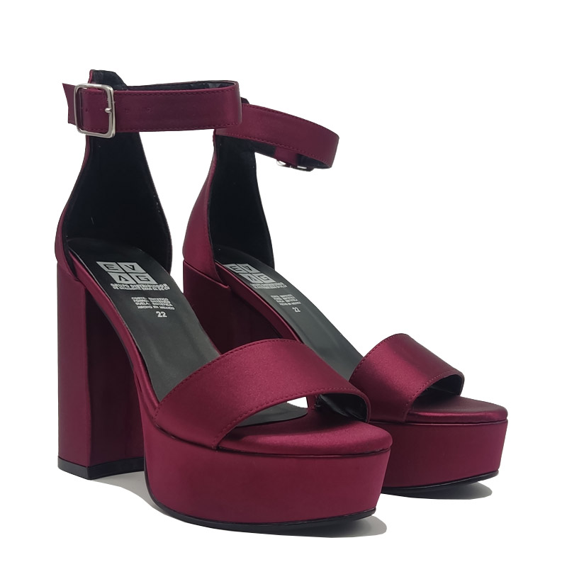 Tacones Zapatillas 1010 EVAG Tinto Vino Altas Cómodas Mujer Fiesta Plataforma