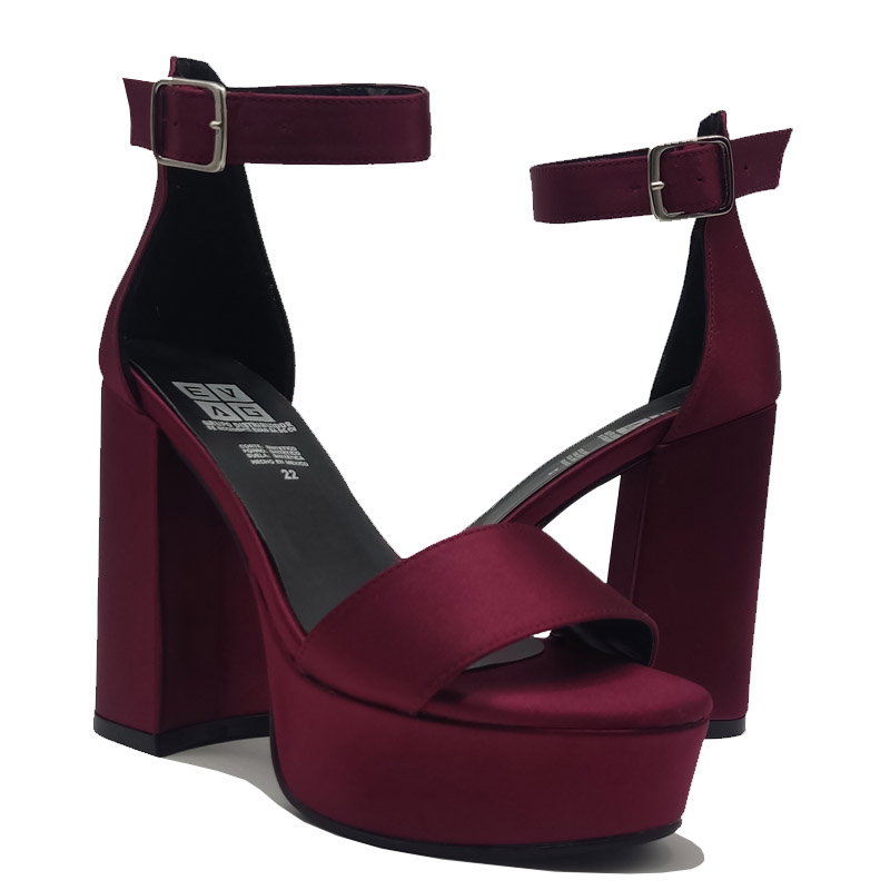 Tacones Zapatillas 1010 EVAG Tinto Vino Altas Cómodas Mujer Fiesta Plataforma