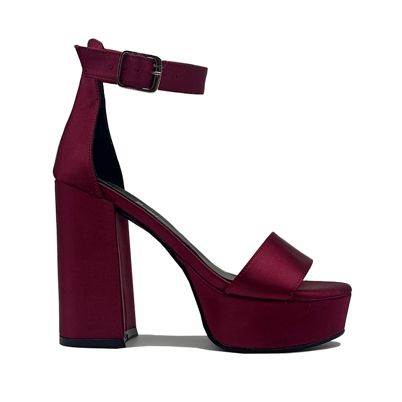 Tacones Zapatillas 1010 EVAG Tinto Vino Altas Cómodas Mujer Fiesta Plataforma