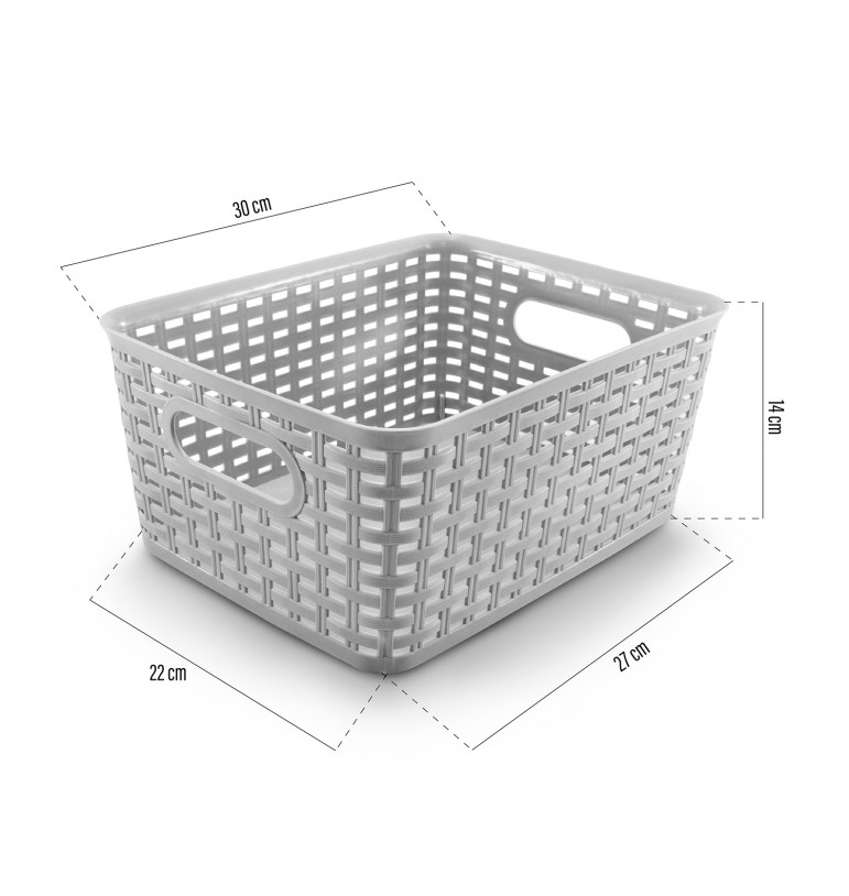 Canasta de almacenamiento multiusos organizador de plástico con asas 6 piezas
