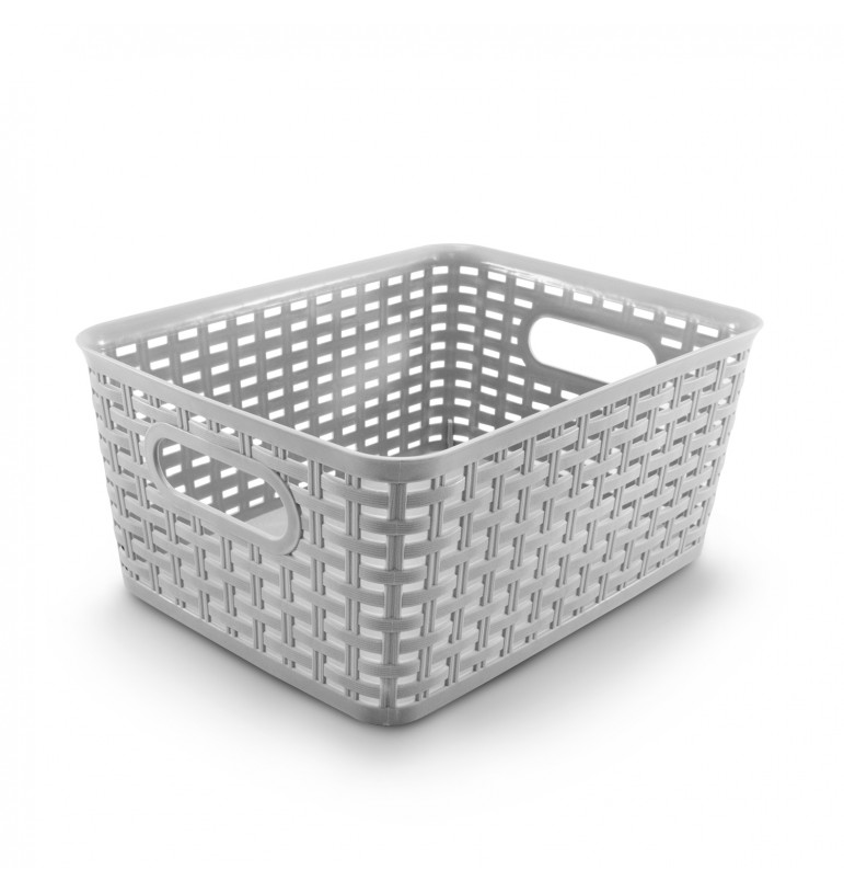 Canasta de almacenamiento multiusos organizador de plástico con asas 6 piezas