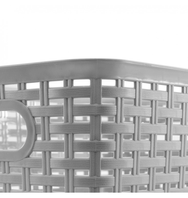 Canasta de almacenamiento multiusos organizador de plástico con asas 6 piezas