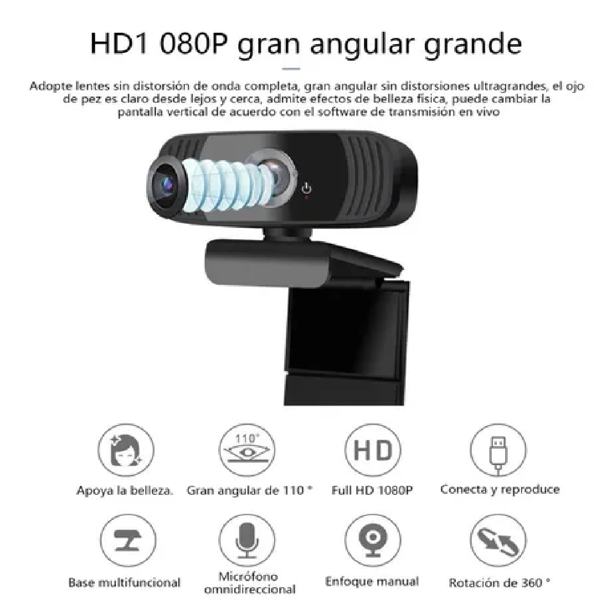 Cámara Web Usb Hd De 1080p Con Micrófono Para Computadora