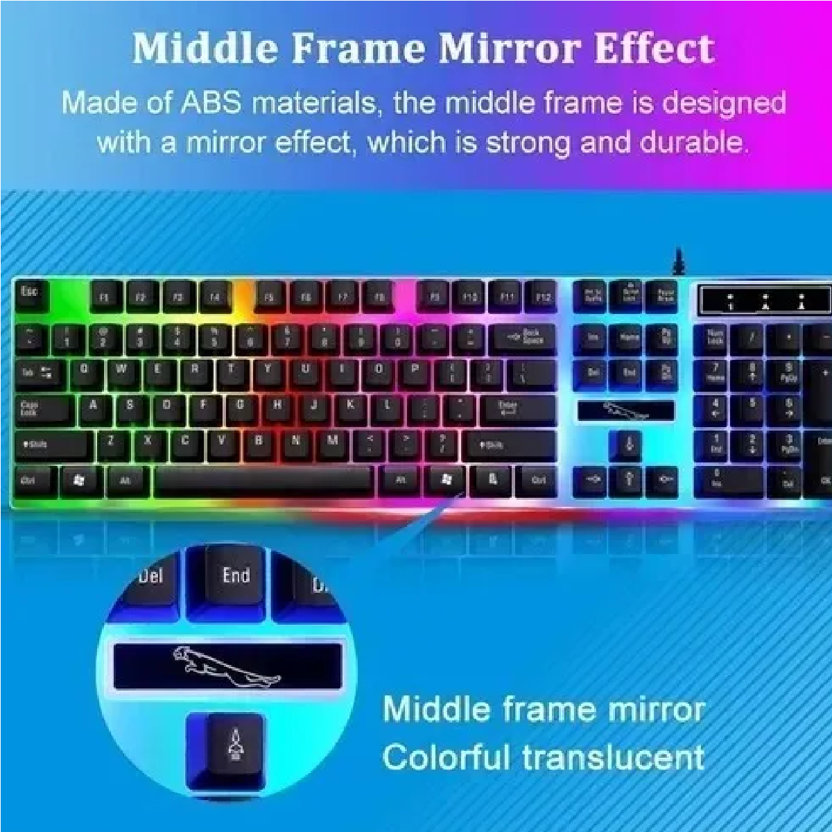 Kit Teclado Mouse Gamer Luz Rgb Led Usb Alambrico Negro