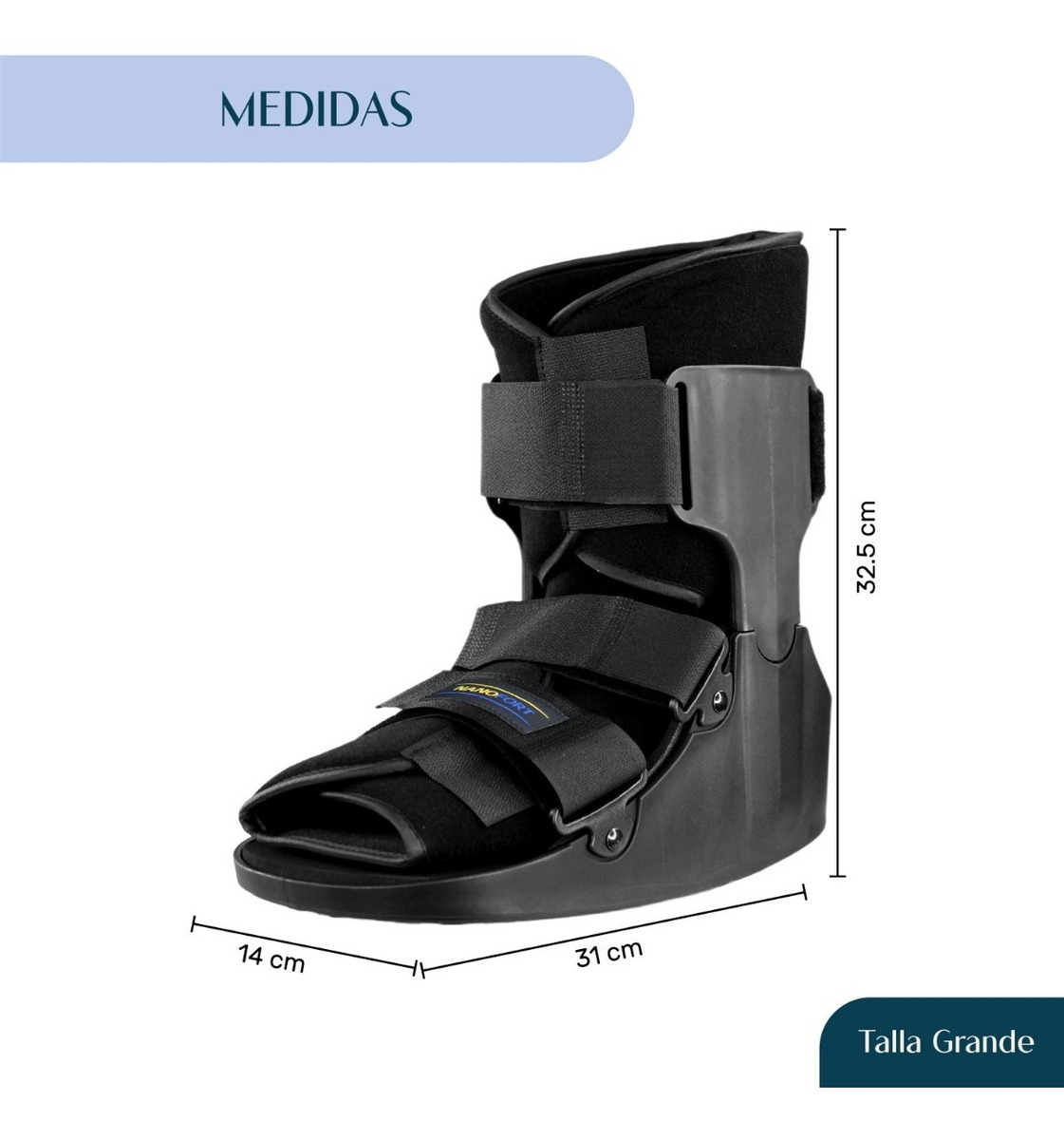 Bota Ortopedica Corta Inmovilizador Tobillo Ferula Walker XL