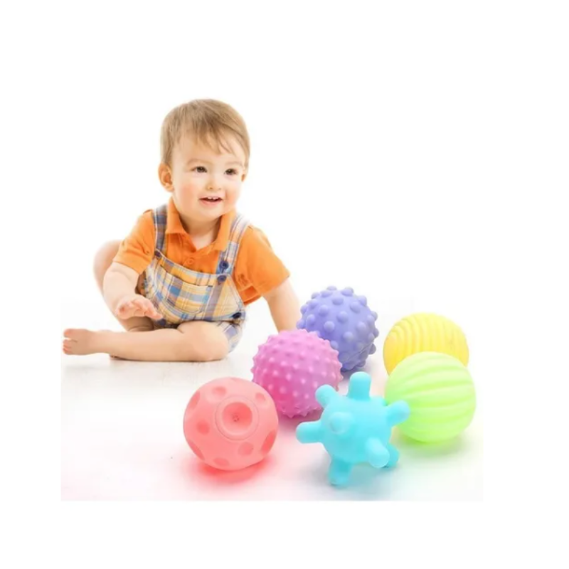 Set 6 Pelotas Sensoriales Didácticas Para Bebé Con Texturas