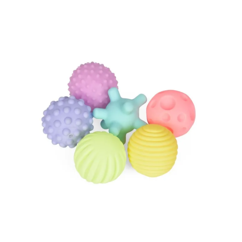 Set 6 Pelotas Sensoriales Didácticas Para Bebé Con Texturas