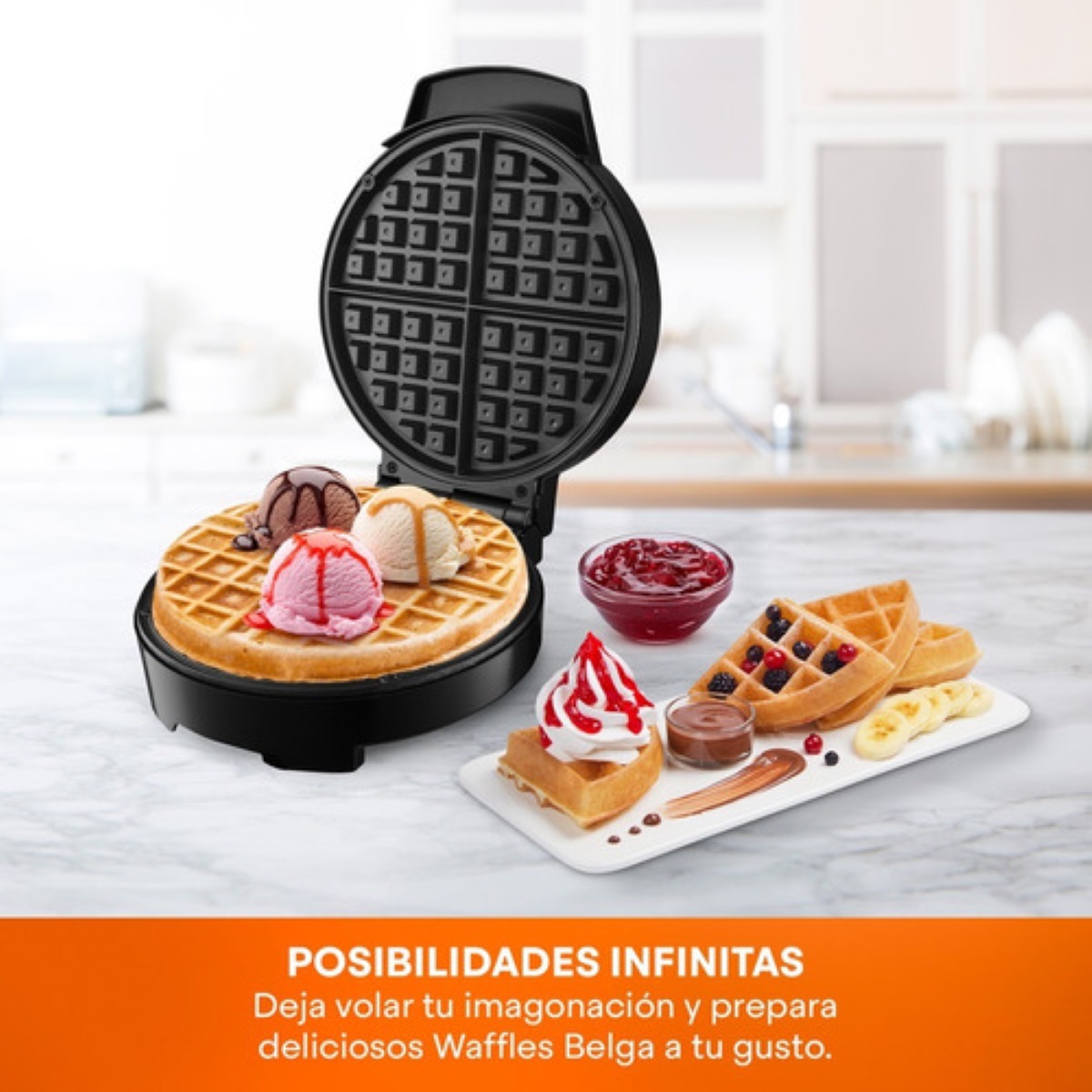 Maquina Para Hacer Waffles En 4 Rebanadas