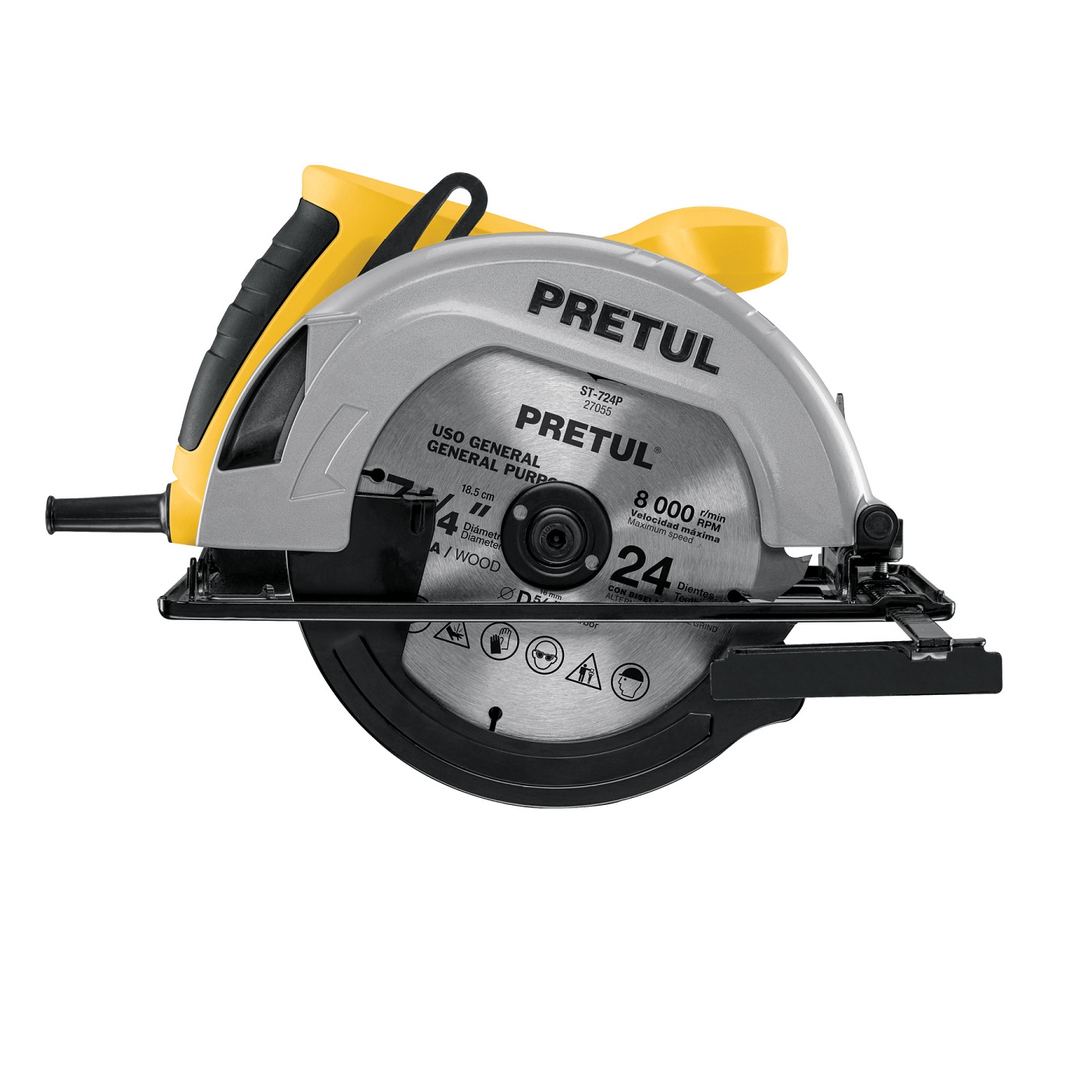 Sierra Circular para Cortar Madera  7-1/4" 1200 W, Pretul