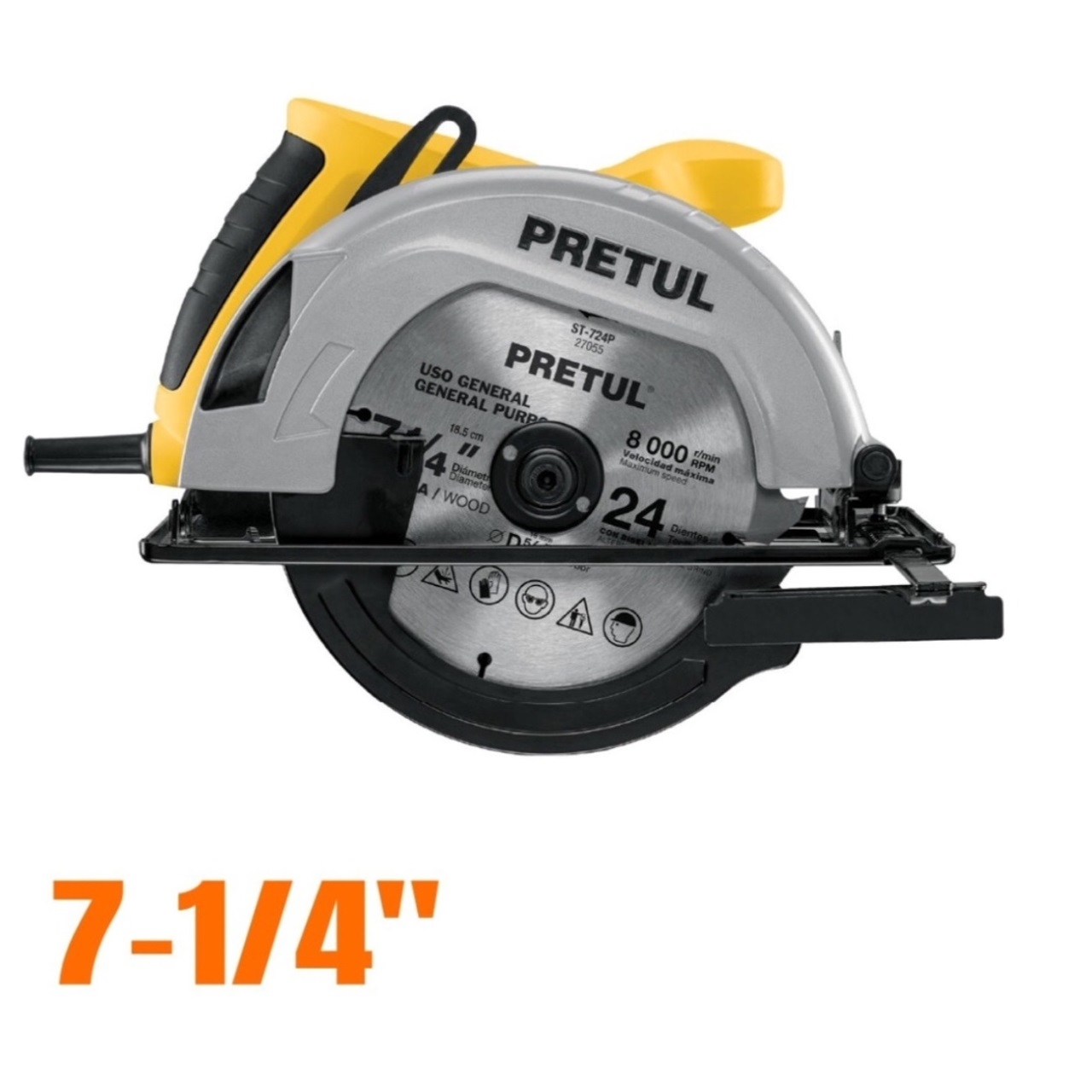 Sierra Circular para Cortar Madera  7-1/4" 1200 W, Pretul