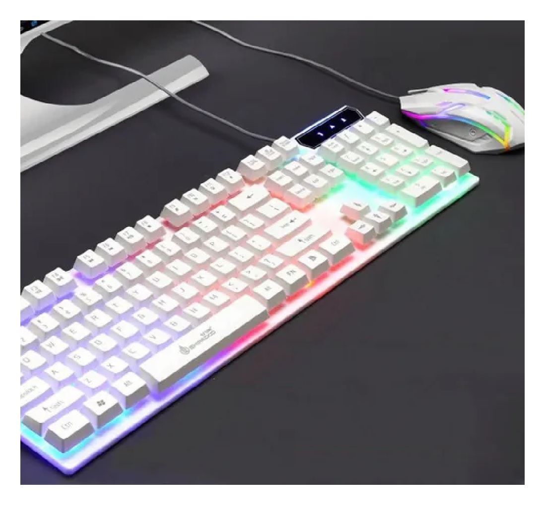 Kit Teclado Mouse Gamer Profesional Retroilumin Usb Blanco