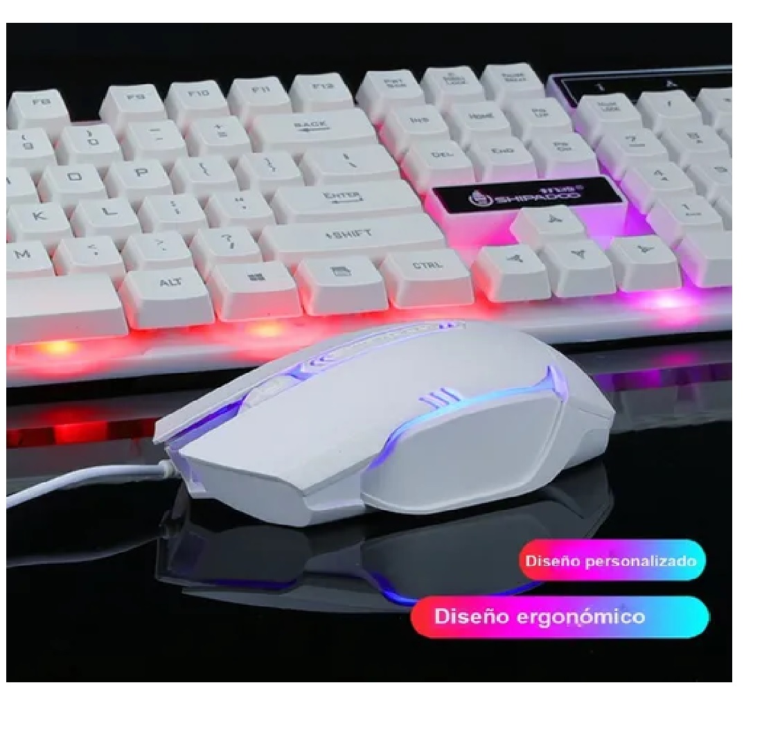 Kit Teclado Mouse Gamer Profesional Retroilumin Usb Blanco