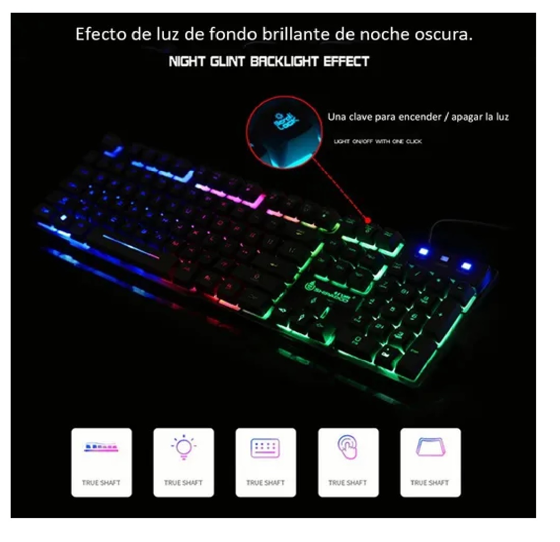 Kit Teclado Mouse Gamer Profesional Retroilumin Usb Blanco