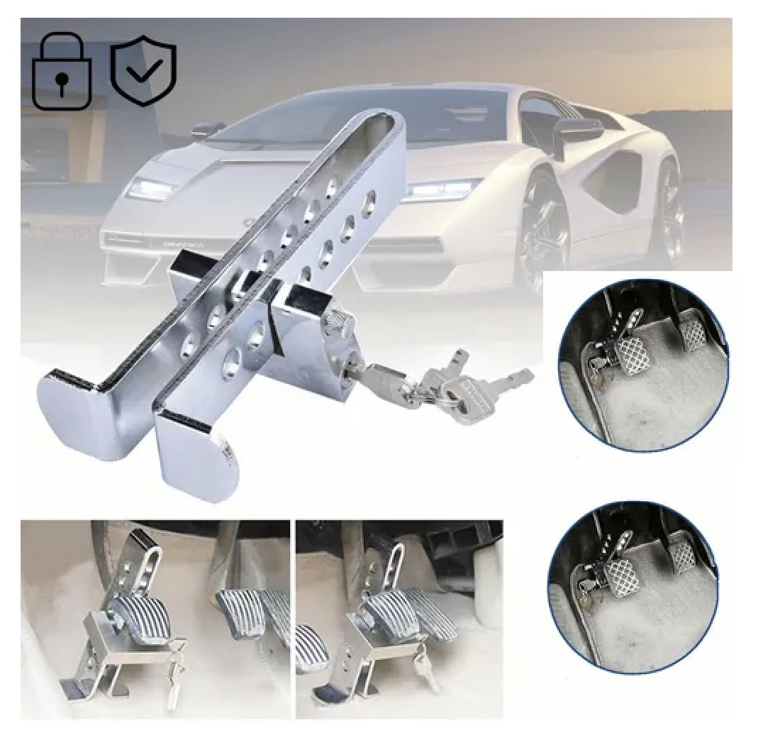 Bloqueador Traba Pedal Auto Antirrobo Seguridad + Candado