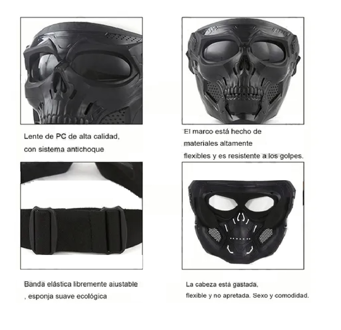 Mascara Skull Careta Casco Tactico Gotcha Airsoft Halloween