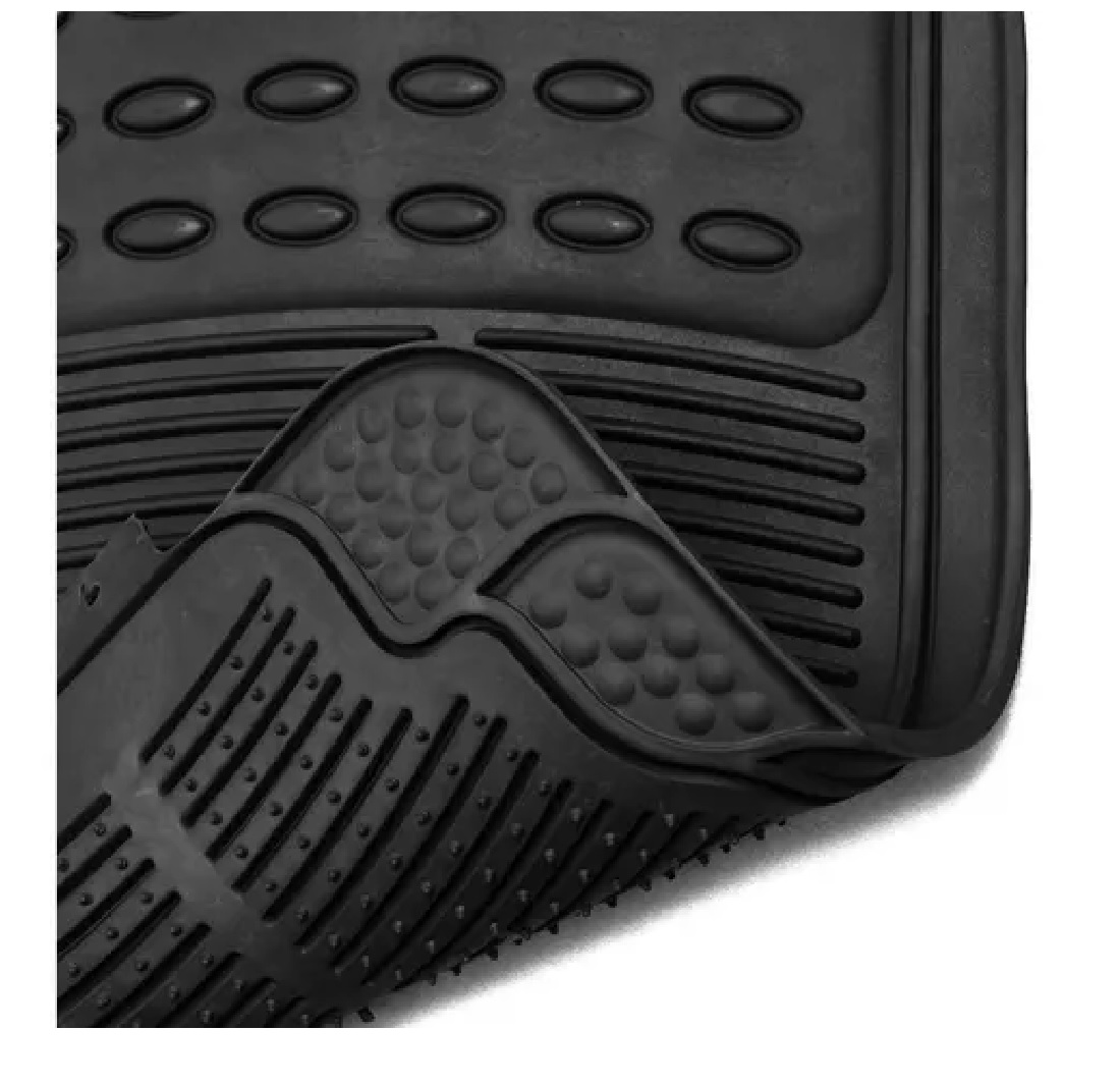 Kit Tapete 3 Piezas Uso Rudo Autos Y Camionetas Universal Negro