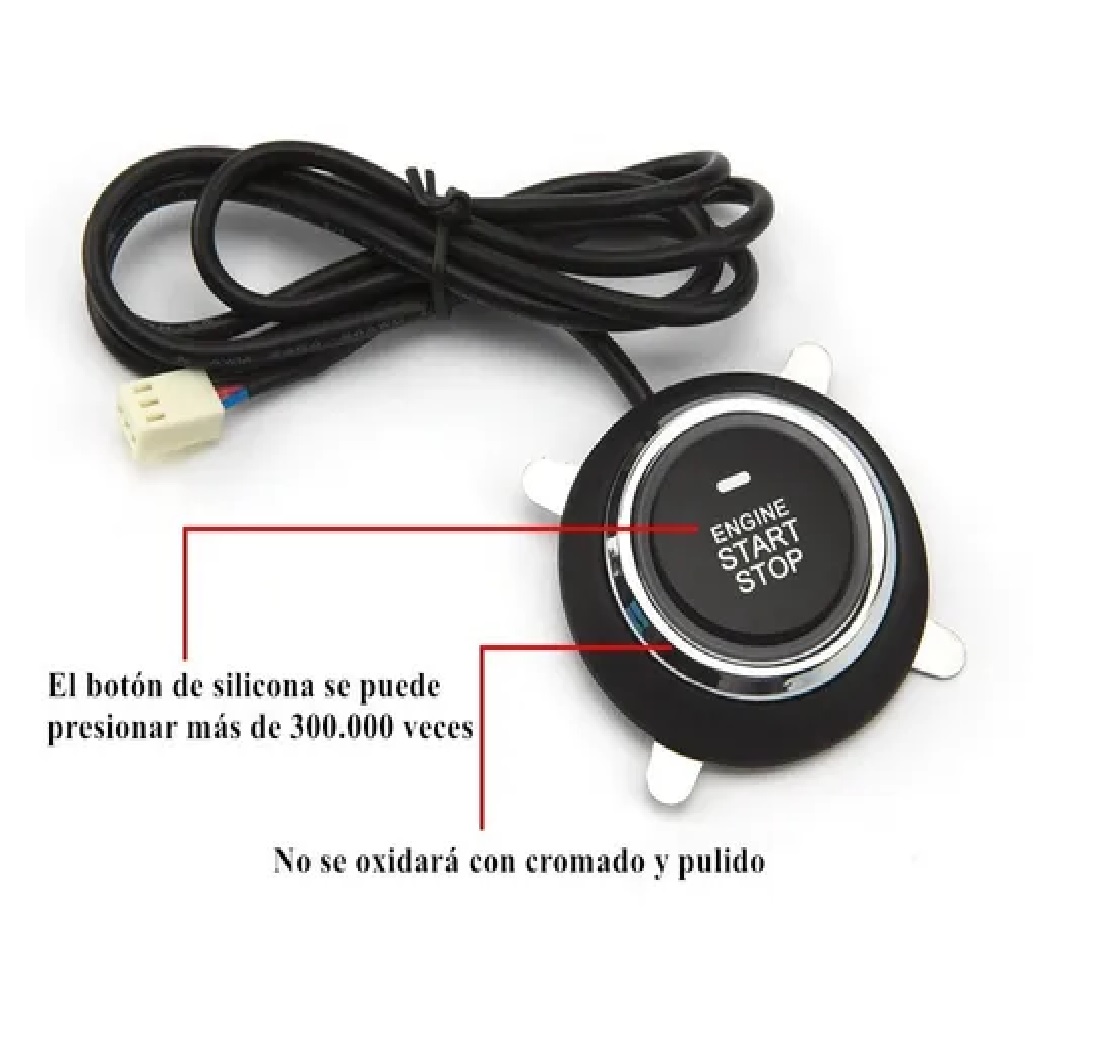  Botón Encendido Arranque Antirobo Start Sin Llave Rfid Auto