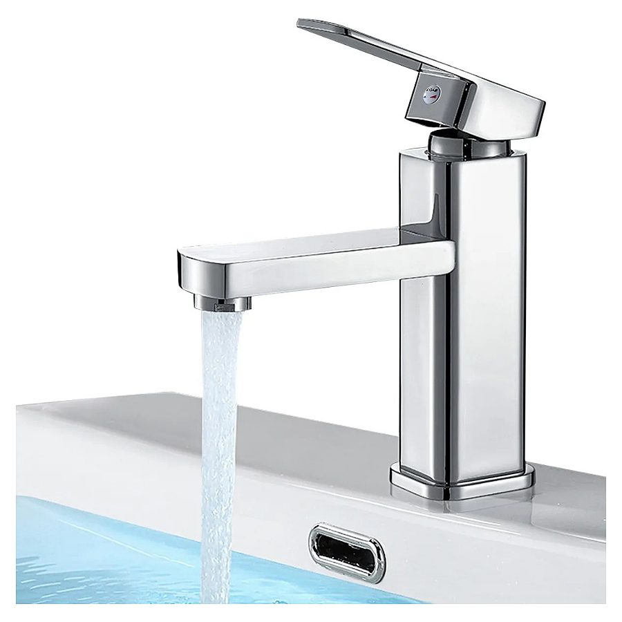 Grifo Baño Llave Monomando Fregadero Mezcladora Inoxidable color plateado