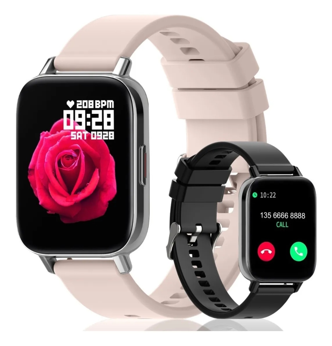 Hisemy H02 1.69'' Smartwatch, Reloj Inteligente Para Mujer Con Llamad Rosa