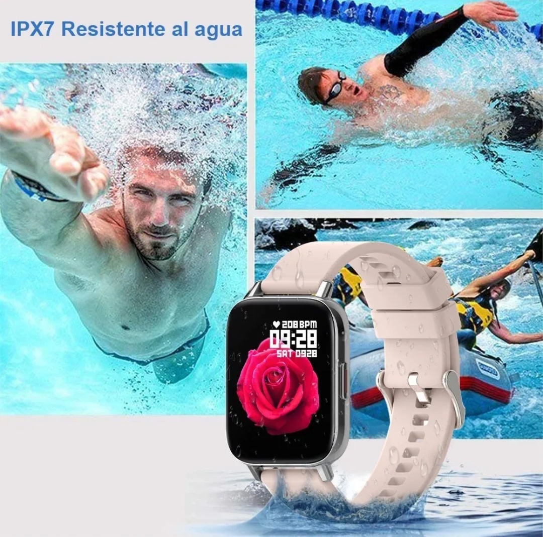 Hisemy H02 1.69'' Smartwatch, Reloj Inteligente Para Mujer Con Llamad Rosa