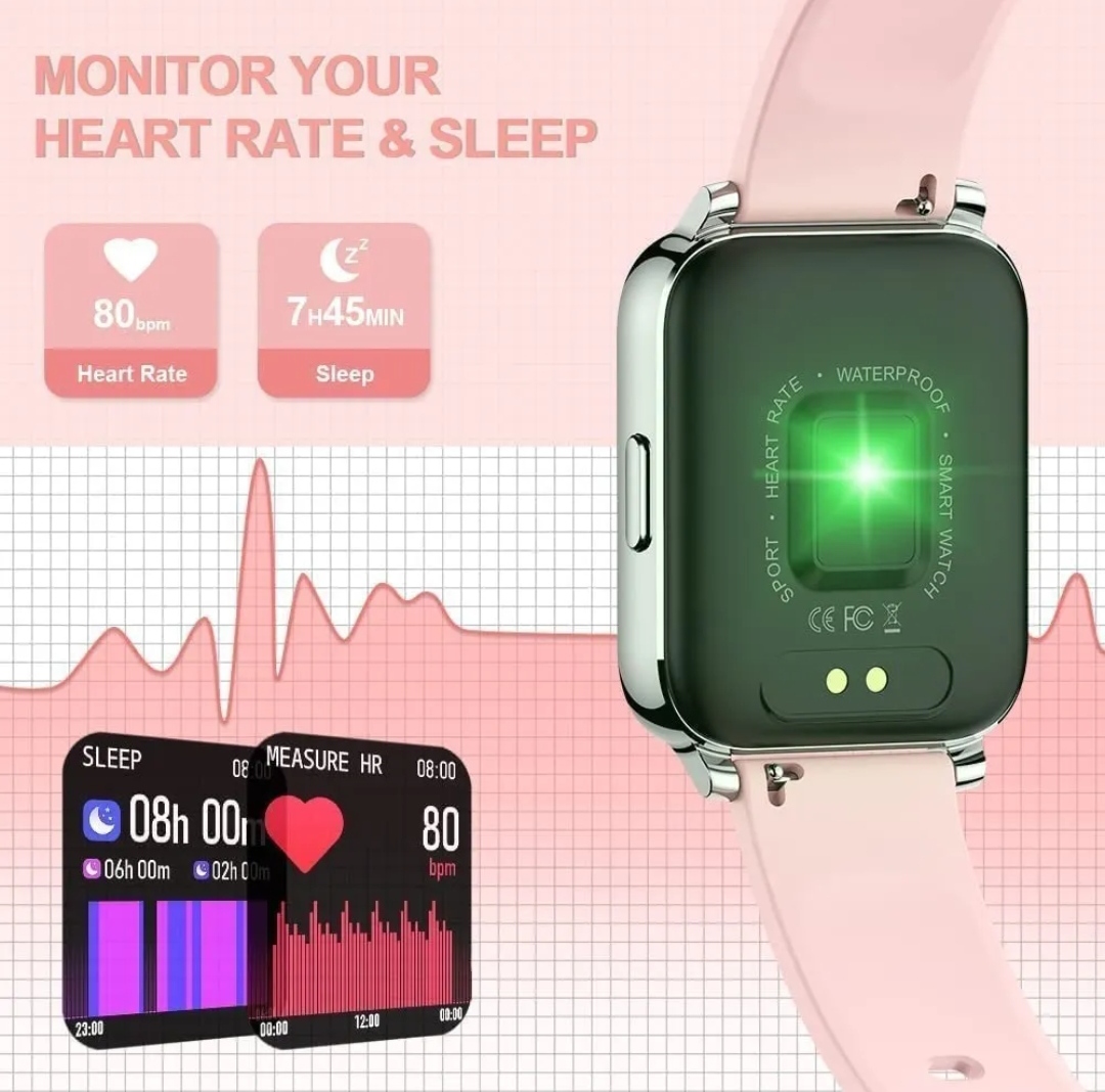 Hisemy H02 1.69'' Smartwatch, Reloj Inteligente Para Mujer Con Llamad Rosa