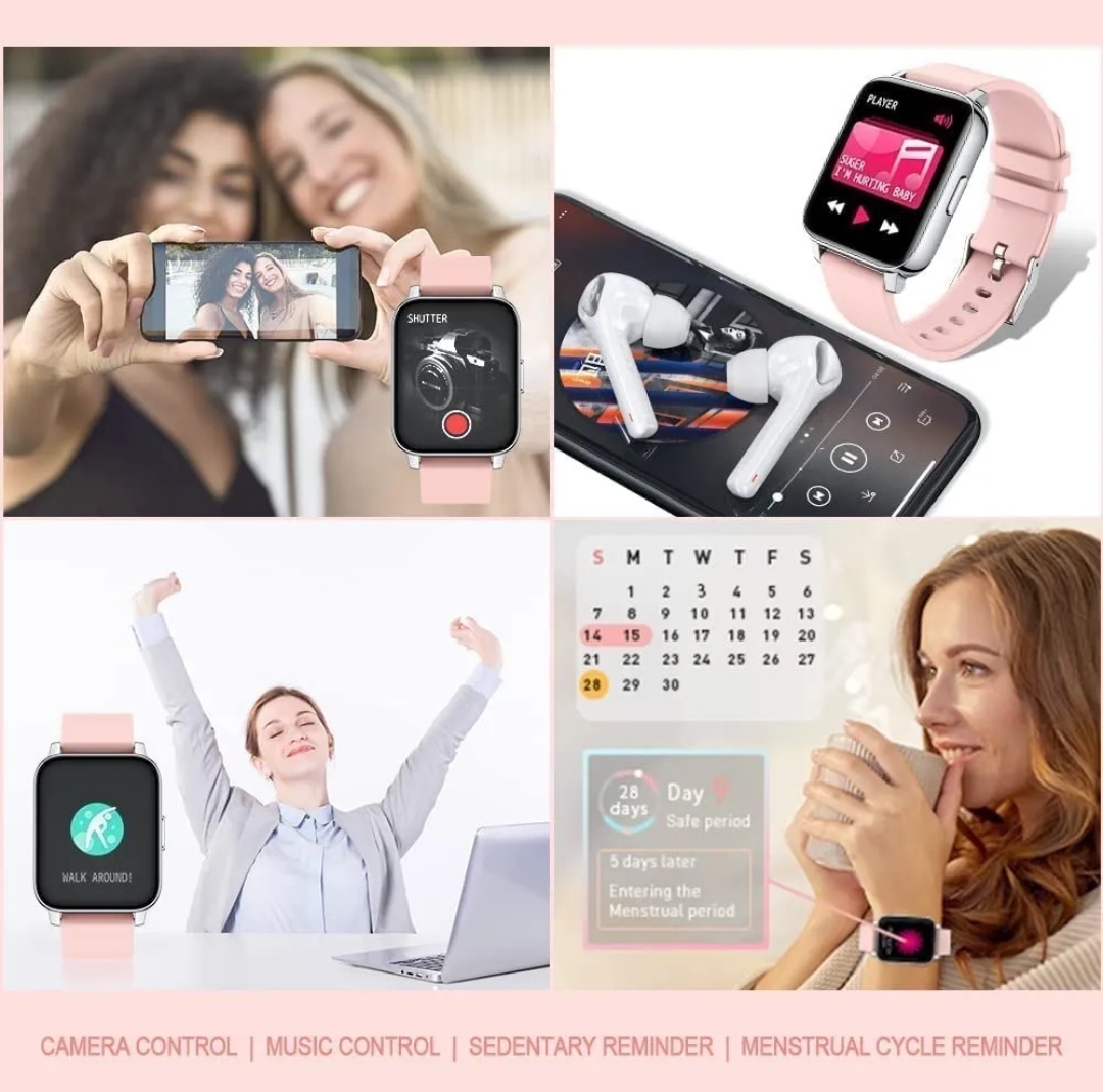 Hisemy H02 1.69'' Smartwatch, Reloj Inteligente Para Mujer Con Llamad Rosa