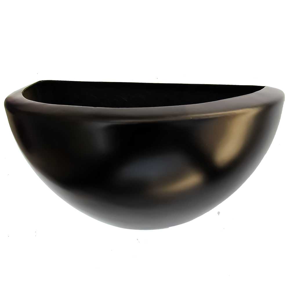 Maceta de fibra de vidrio modelo Media Luna de pared chocolate*