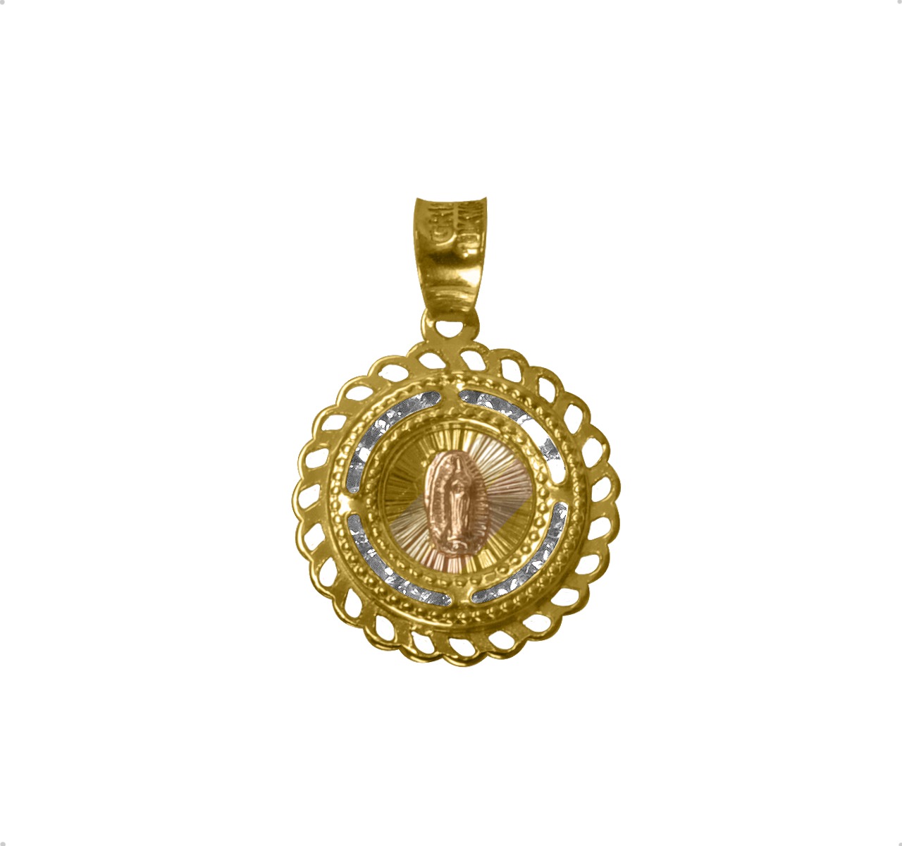 Medalla Virgen De Guadalupe | Oro Sólido 10k + Cadena 