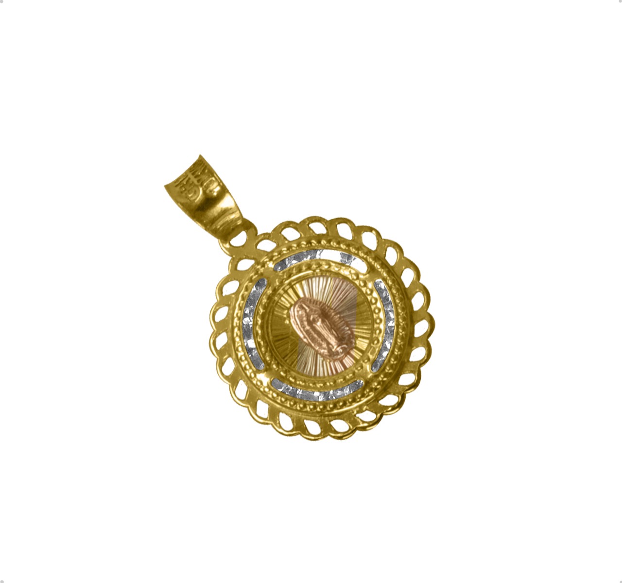 Medalla Virgen De Guadalupe | Oro Sólido 10k + Cadena 
