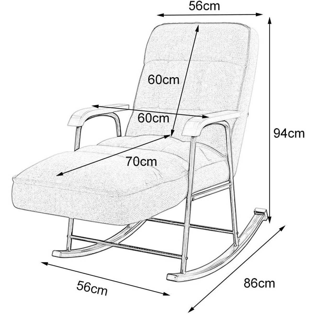 Sillon Reclinable Multifuncional Cómodo Mecedora Leif