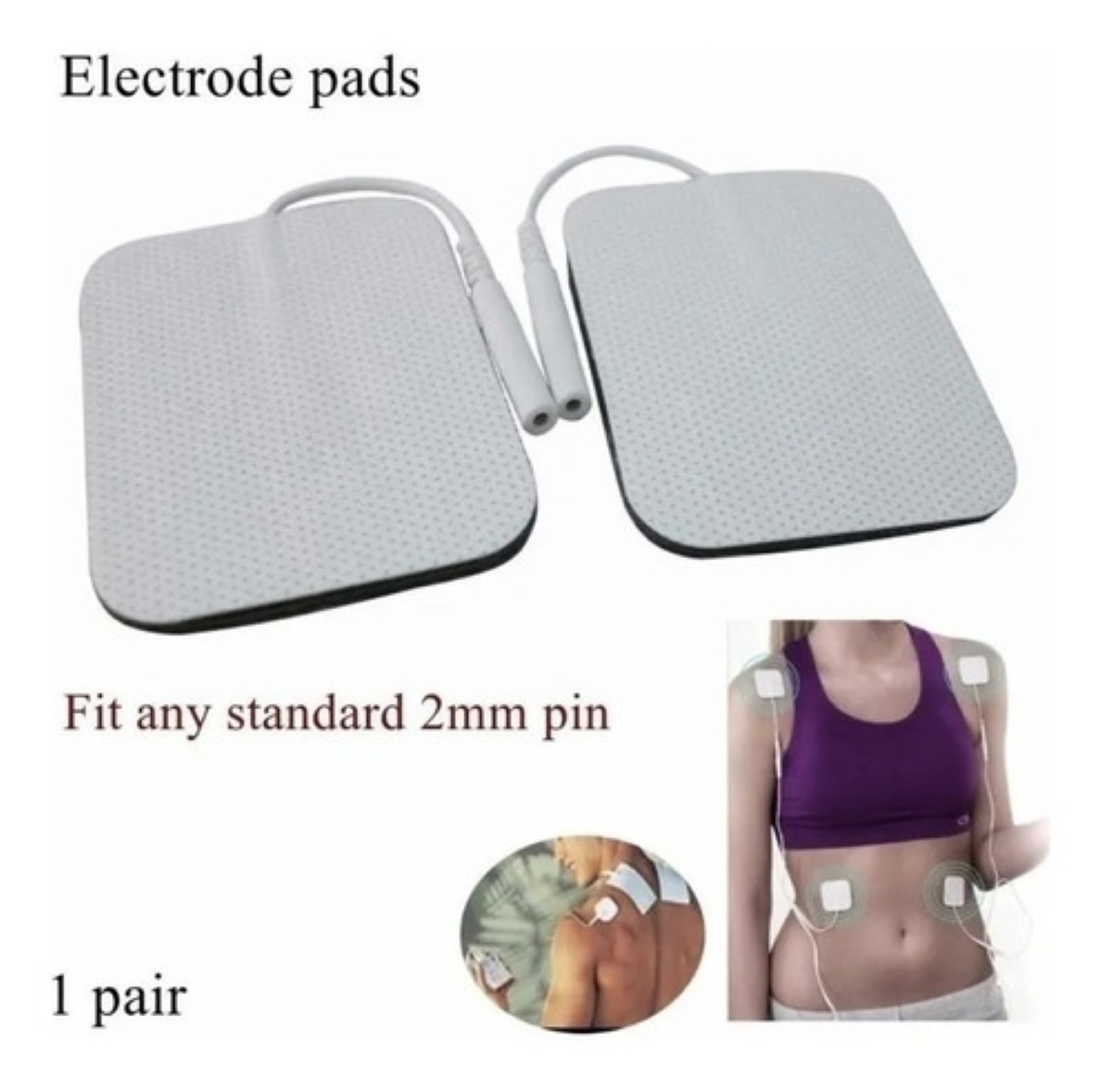 12 Electrodos Parches Para Electroestimulador 5x5 cm