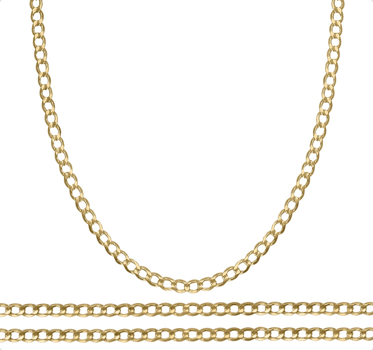 Cadena Barbada Italiana Oro 10k Cubana 55cm - 4.8mm + Regalo