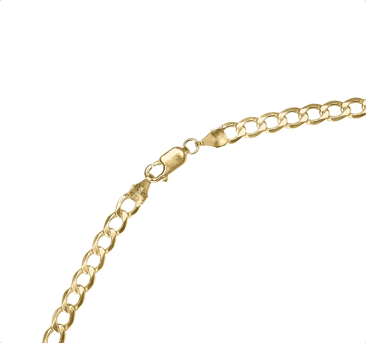 Cadena Barbada Italiana Oro 10k Cubana 55cm - 4.8mm + Regalo