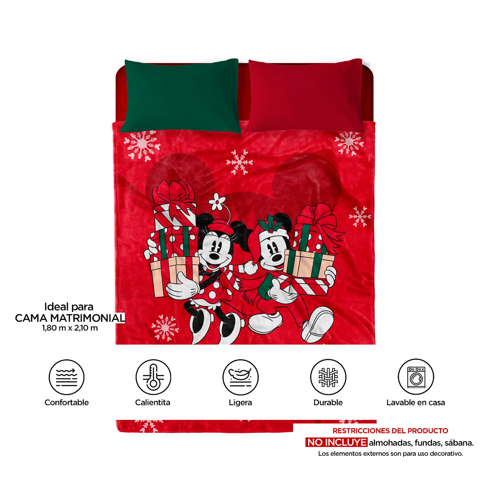 Cobertor Matrimonial Regalos mickey & minnie