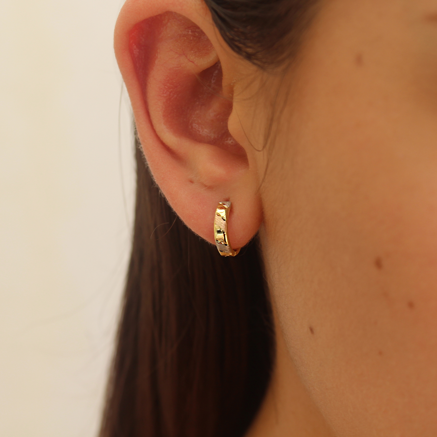 Aretes Oro Italiano 14k  Oro Florentino Huggies