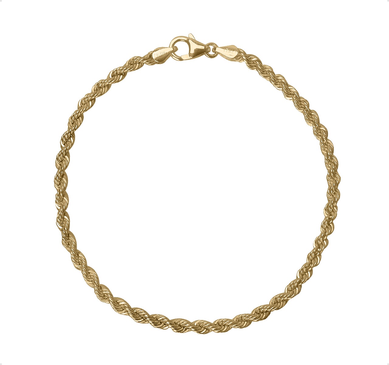 Pulsera Torzal Esclava Oro 10k Kilates Italiano 21cm - 3.3mm
