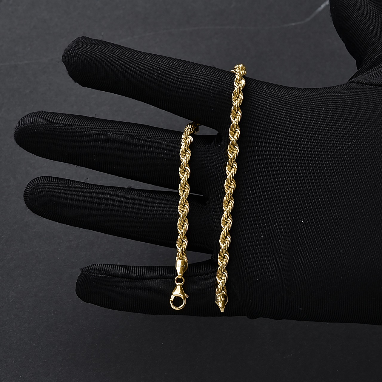Pulsera Torzal Esclava Oro 10k Kilates Italiano 21cm - 3.3mm
