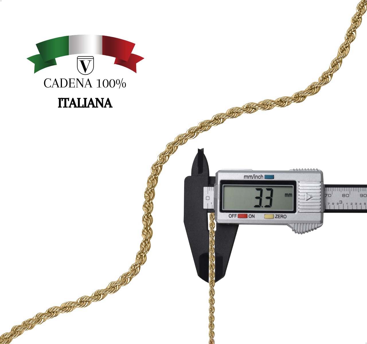 Pulsera Torzal Esclava Oro 10k Kilates Italiano 21cm - 3.3mm