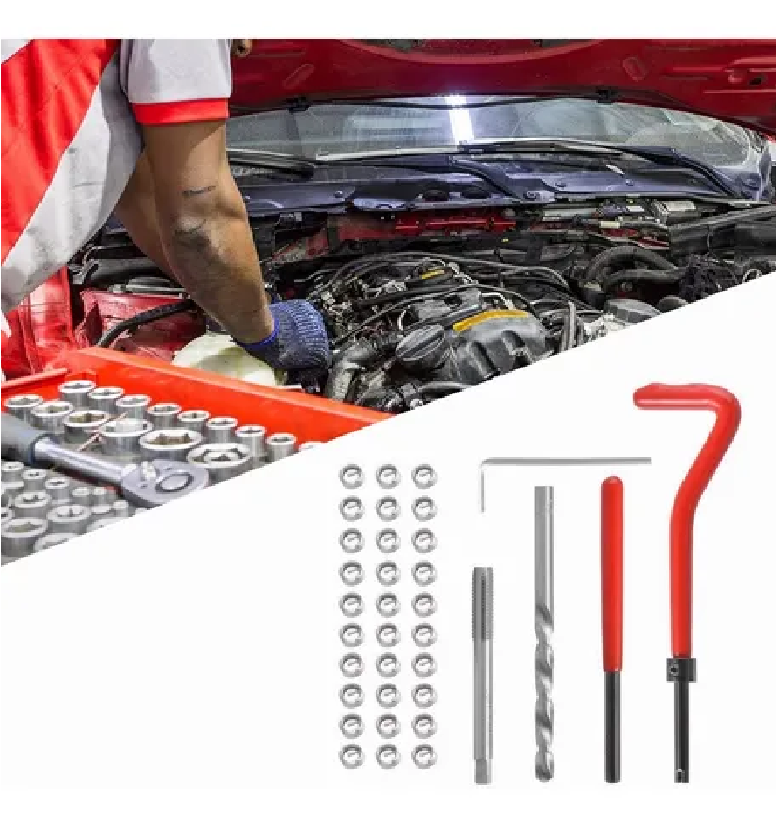 Kit De Inserto De Reparacion De Rosca Métrica M8 