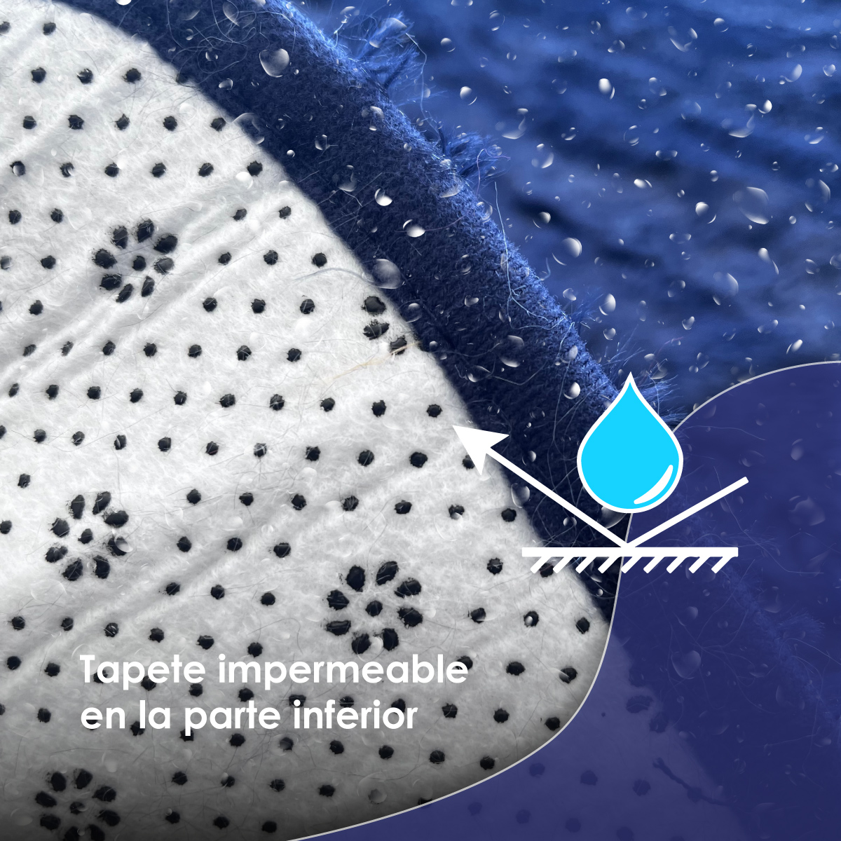 Tapete Sala Tipo Shag 200x160cm Pelo Largo Suave Azul Marino