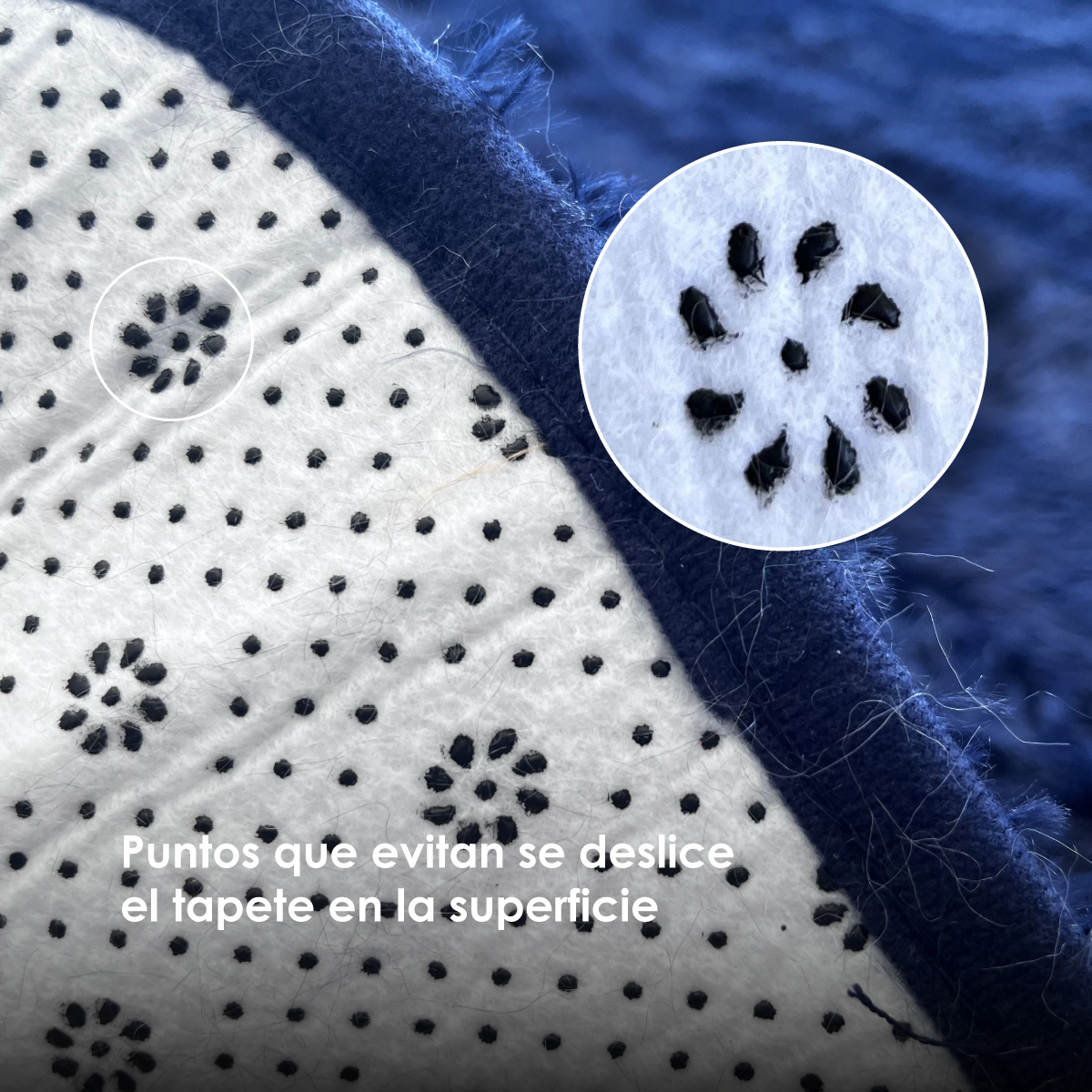 Tapete Sala Tipo Shag 200x160cm Pelo Largo Suave Azul Marino