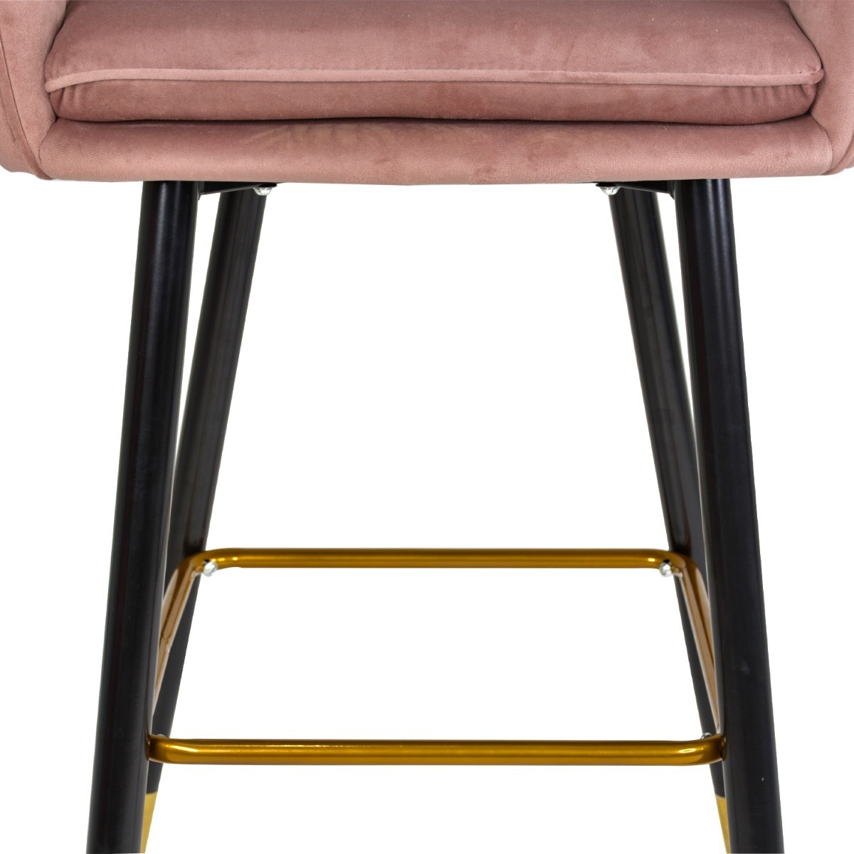 Set 2 Sillas Altas Tapizadas Banco Terciopelo Velvet Rosa