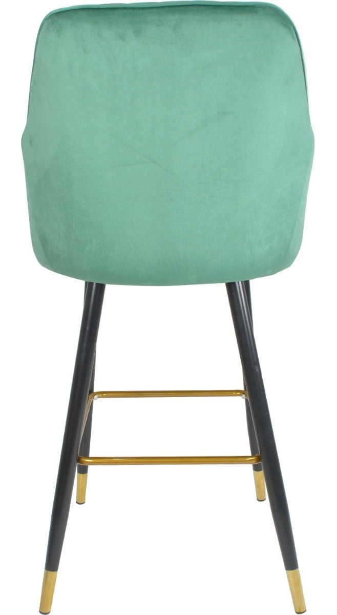 Set 2 Sillas Altas Tapizadas Banco Terciopelo Velvet Verde