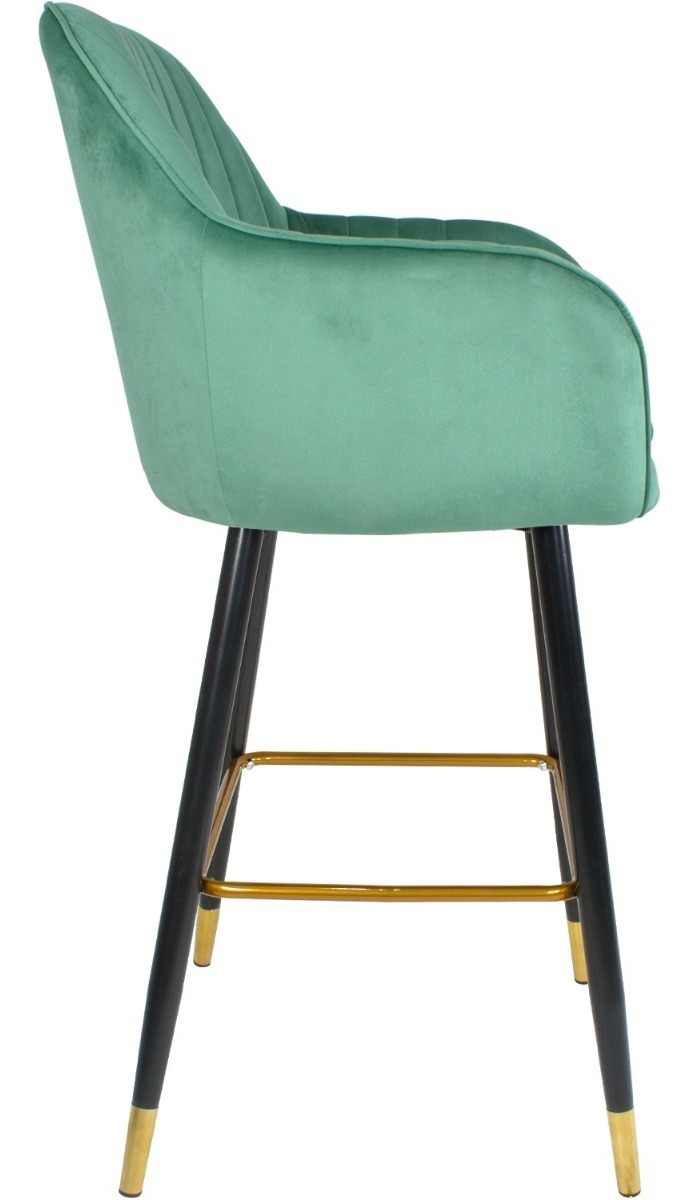 Set 2 Sillas Altas Tapizadas Banco Terciopelo Velvet Verde