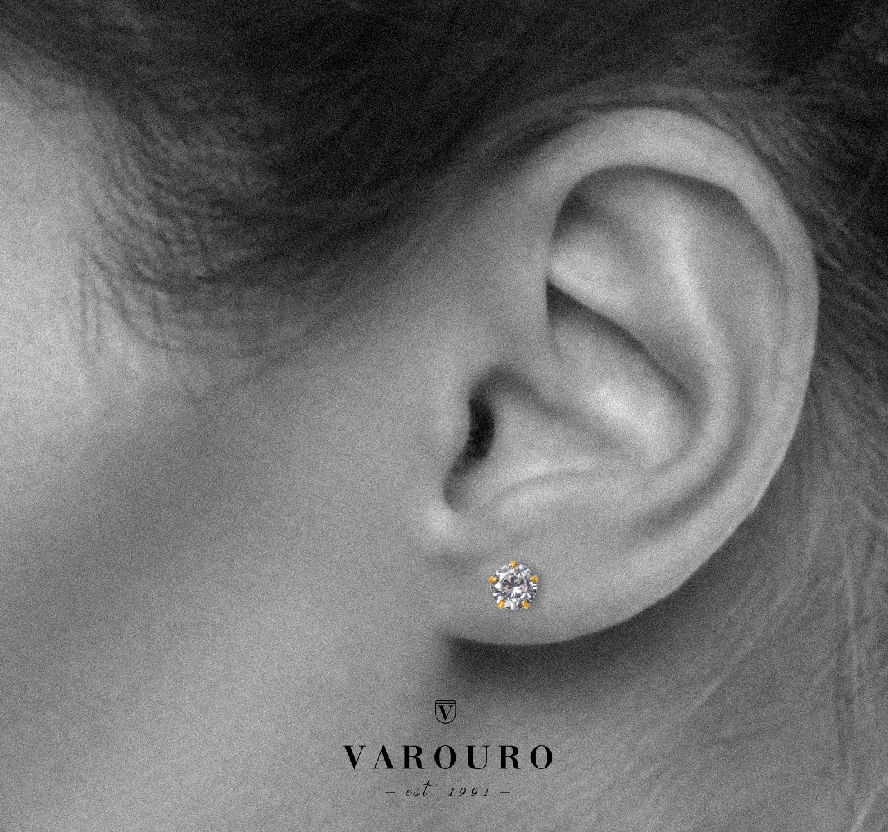 Aretes | Broqueles Oro Sólido 10k Zirconia 4mm + Estuche #1358127896