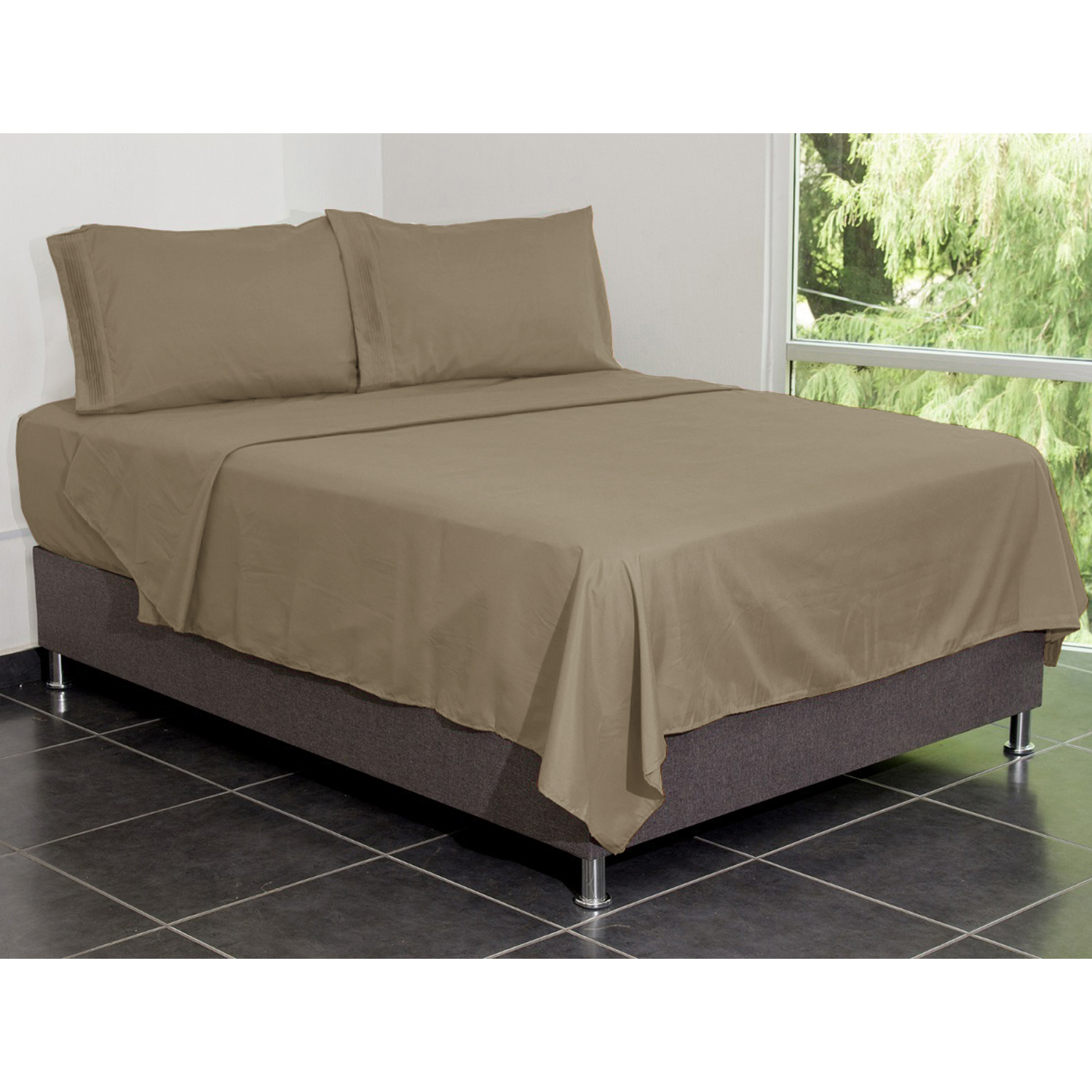 TWIN BROTHERS SABANA BAMBOO TOUCH 2500 SERIES QUEEN SIZE GRIS PARDO