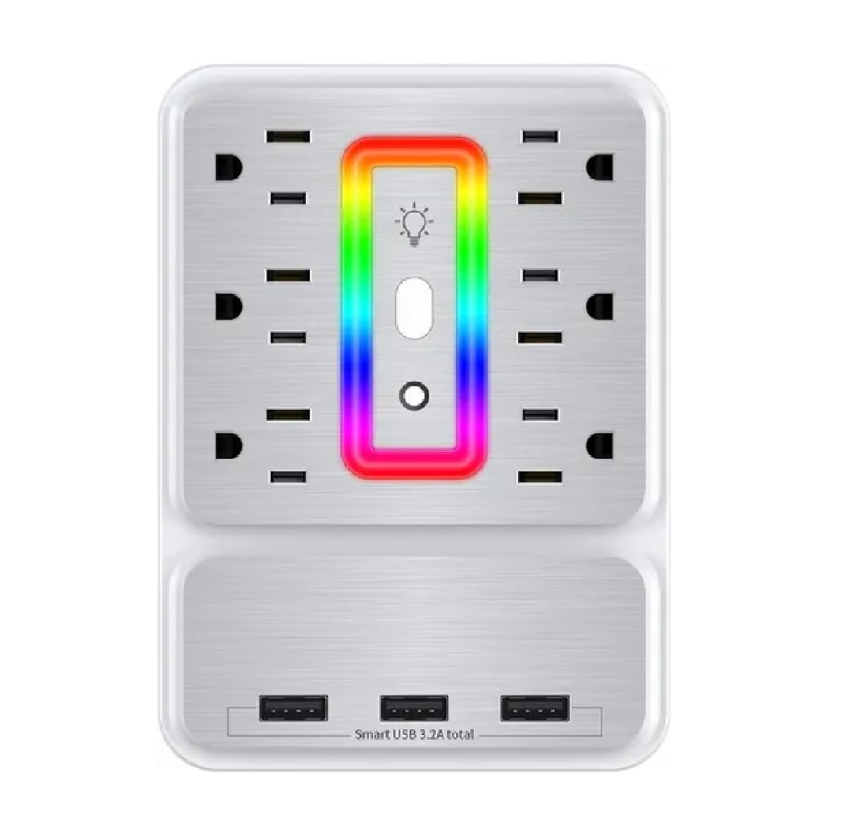 Regleta De Alimentación De Pared 3 Usb Y 6 Salidas De Ca