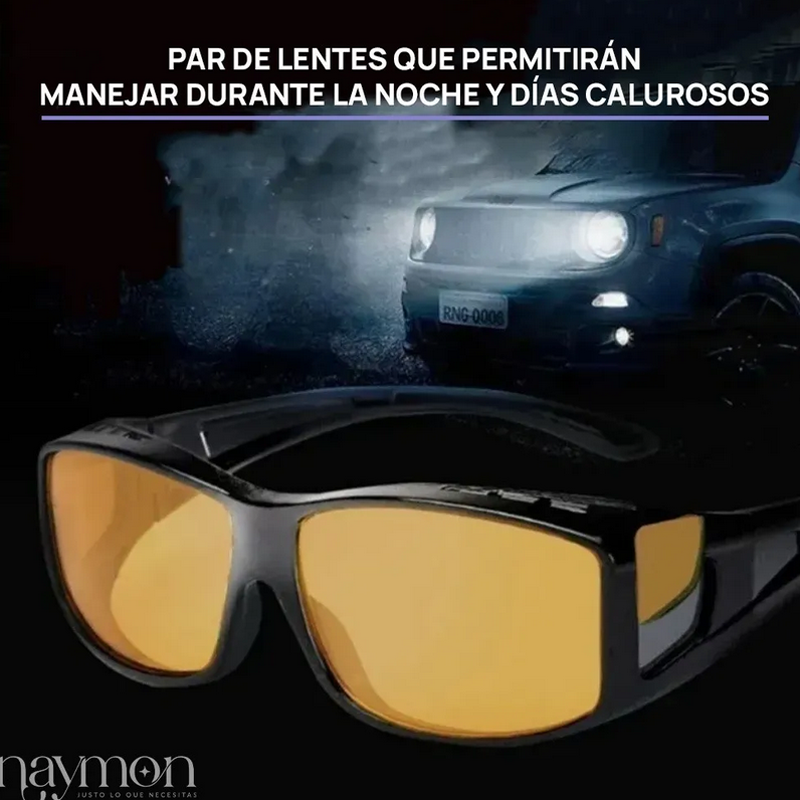 Par Lentes Gafas Sol Polarizados + Vision Nocturna Manejar