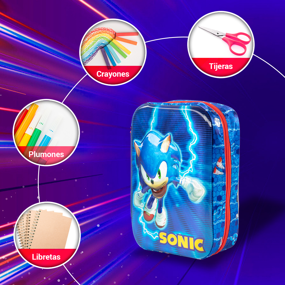 Kit Escolar Sonic 3 En 1 Edit Primaria Colección Speed Force
