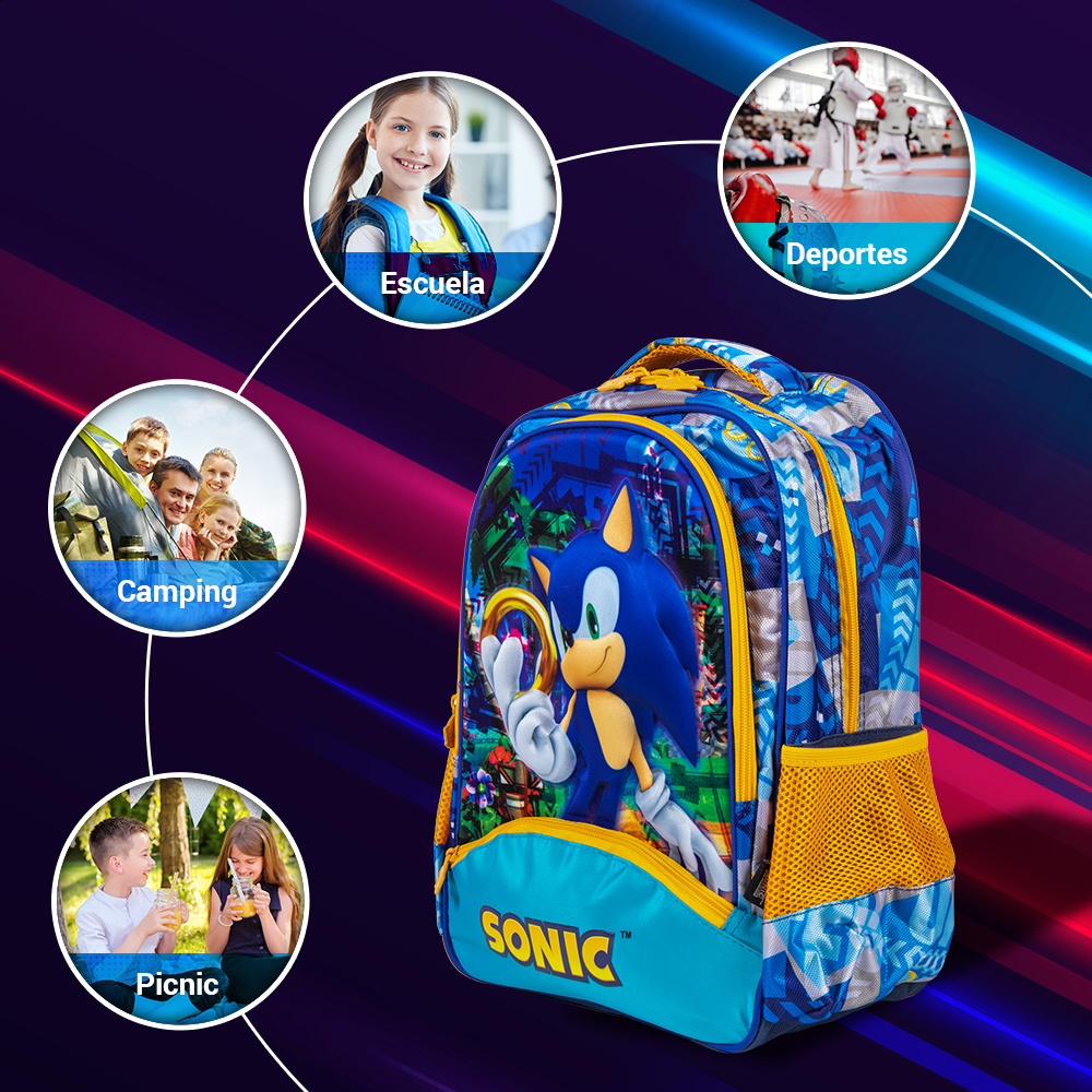 Kit Escolar Sonic 3 En 1 Edit Primaria Colección Ring Power